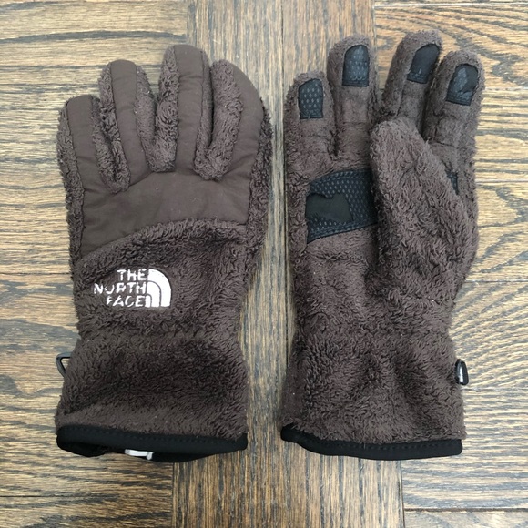 womens brown fleece gloves